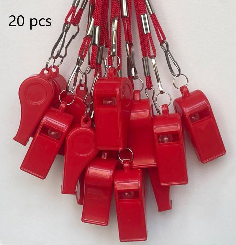 DYBADYSA 20 Pcs Plastic Loud Whistles with Lanyard for Referee Coaches Basketball Football Sports Training Game Event Lifeguard Survival Emergency Fun School Kids Tool Set Suppliers - Image 2